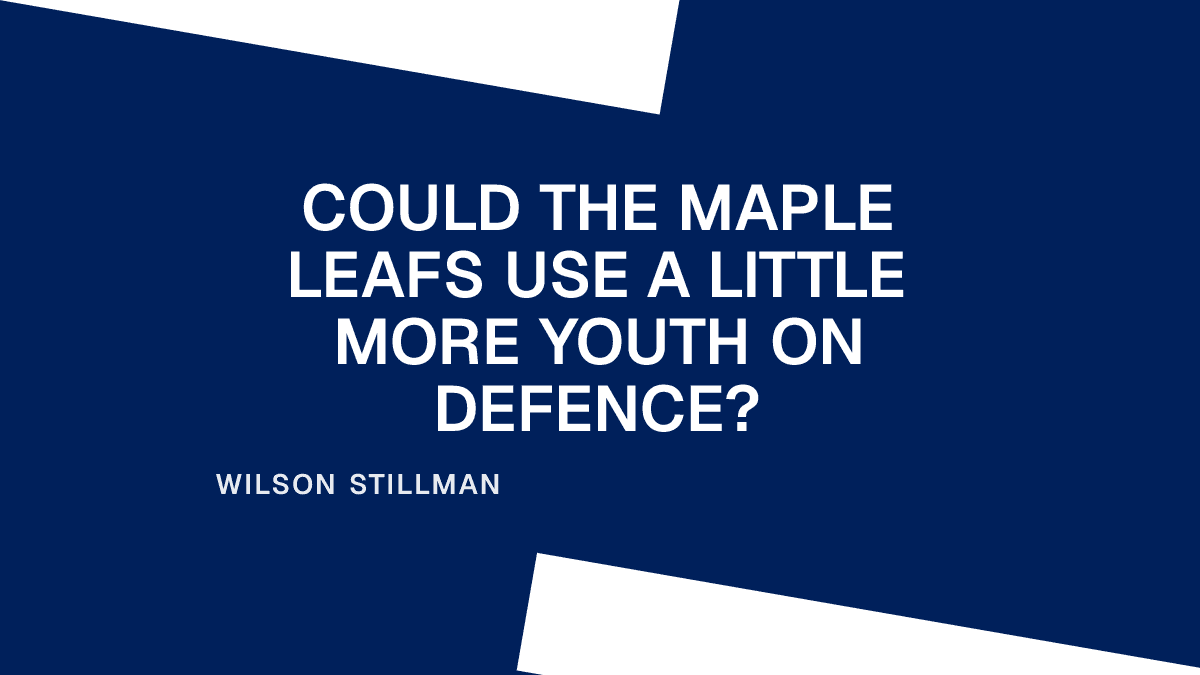Could The Maple Leafs Use a Little More Youth on Defence?