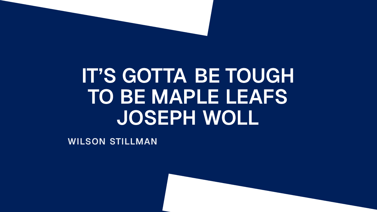 It’s Gotta Be Tough to Be Maple Leafs Joseph Woll