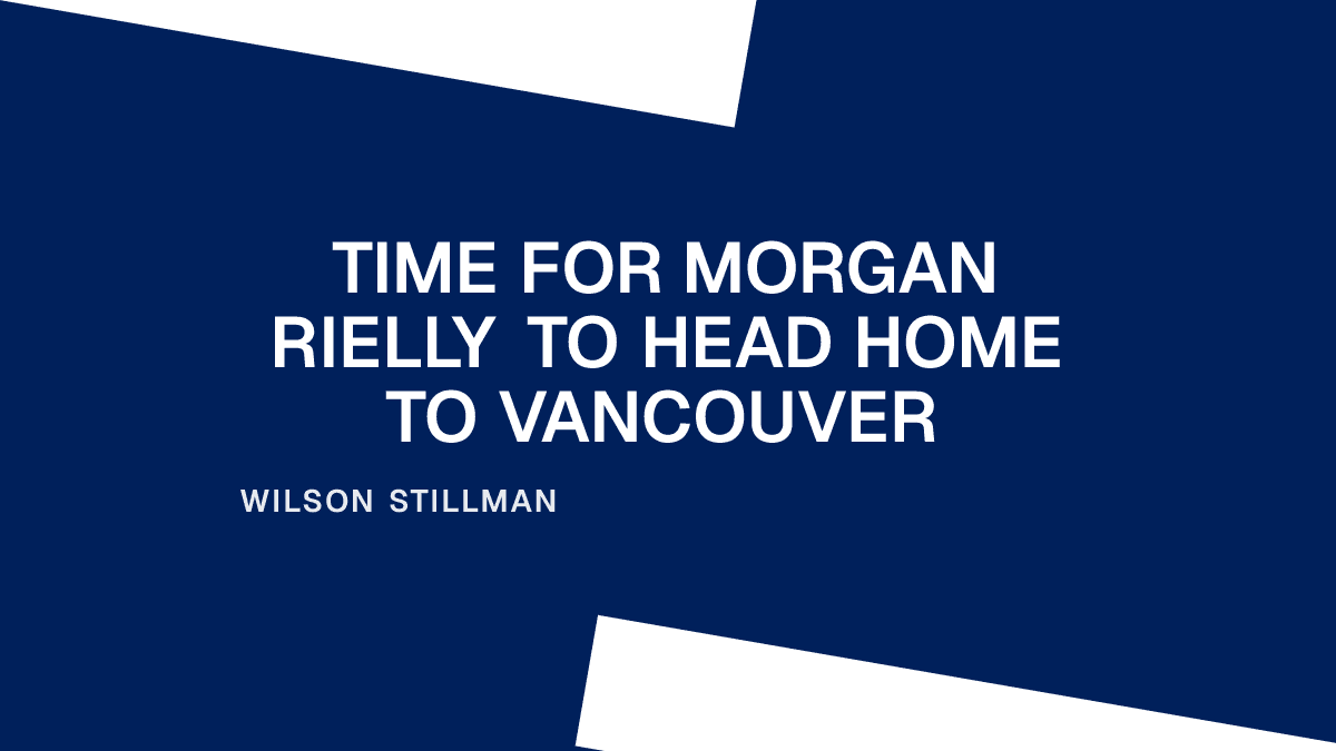Time for Morgan Rielly to Head Home to Vancouver